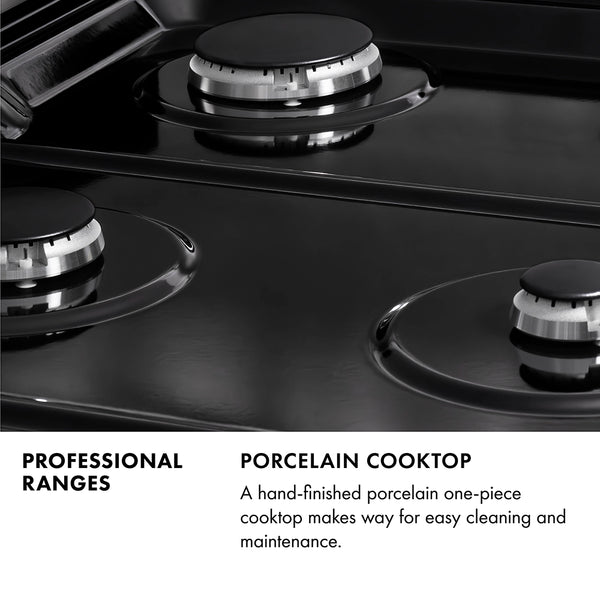 ZLINE 48 in. 6.0 cu. ft. Legacy Dual Fuel Range with Gas Cooktop and 2 Electric Ovens in Black Stainless Steel with 6 Brass Burners, Open Box-Great Condition