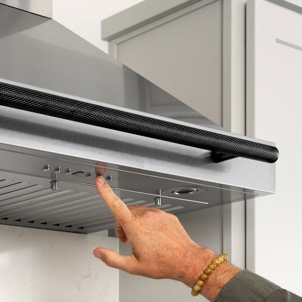 ZLINE 36 in. Wall-Mount Range Hood Helix Handle (Set of 1) in Black Stainless Steel (RHHZ-K-BS-36)