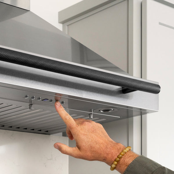 ZLINE Autograph Edition 48 in. Wall-Mount Range Hood Helix Handle (Set of 1) in Matte Black (RHHZ-K-MB-48)
