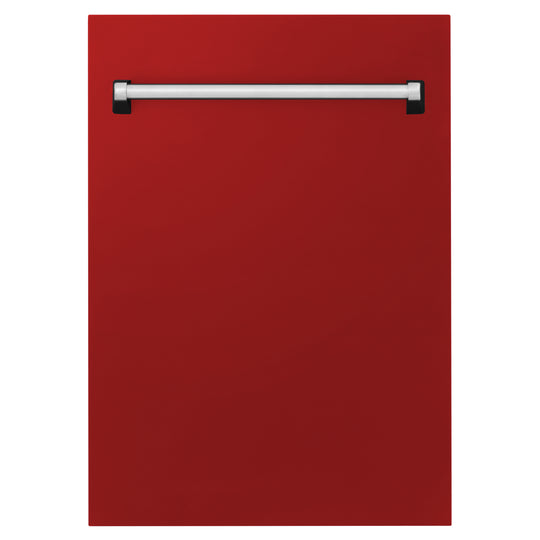 ZLINE 18 in. Tallac Series 3rd Rack Top Control Built-In Dishwasher in Red Gloss with Stainless Steel Tub, 51dBa (DWV-RG-18)