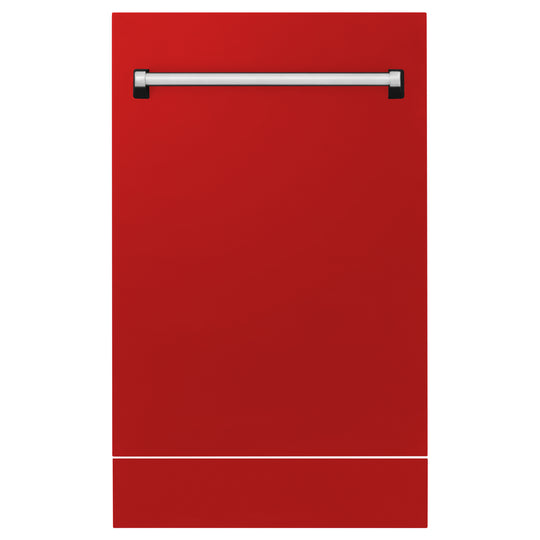 ZLINE 18 in. Tallac Series 3rd Rack Top Control Built-In Dishwasher in Red Matte with Stainless Steel Tub, 51dBa (DWV-RM-18)
