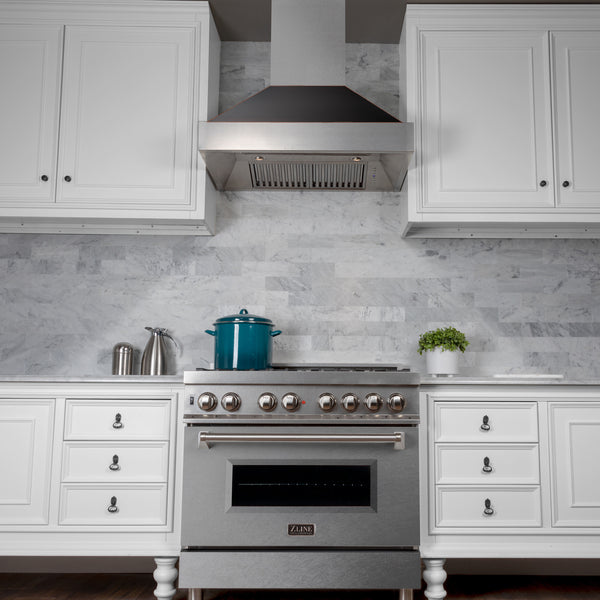 30" Ducted Fingerprint Resistant Stainless Steel Range Hood with Oil Rubbed Bronze Shell (8654ORB-30)
