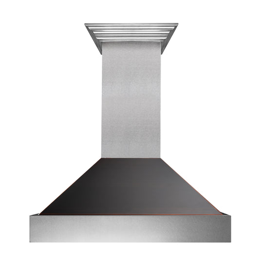 36" Ducted Fingerprint Resistant Stainless Steel Range Hood with Oil Rubbed Bronze Shell (8654ORB-36)