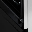 ZLINE 24 in. 2.8 cu. ft. Legacy Dual Fuel Range with 4 Burner Gas Cooktop and Electric Convection Oven in Satin Stainless Steel and Black Matte Door (RAS-BLM-24)