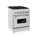 ZLINE 24 in. 2.8 cu. ft. Legacy Dual Fuel Range with 4 Burner Gas Cooktop and Electric Convection Oven in Satin Stainless Steel, Open Box-Great Condition