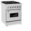 ZLINE 24 in. 2.8 cu. ft. Legacy Dual Fuel Range with 4 Burner Gas Cooktop and Electric Convection Oven in Satin Stainless Steel, Open Box-Great Condition