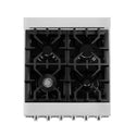 ZLINE 24 in. 2.8 cu. ft. Legacy Dual Fuel Range with 4 Burner Gas Cooktop and Electric Convection Oven in Satin Stainless Steel, Open Box-Great Condition