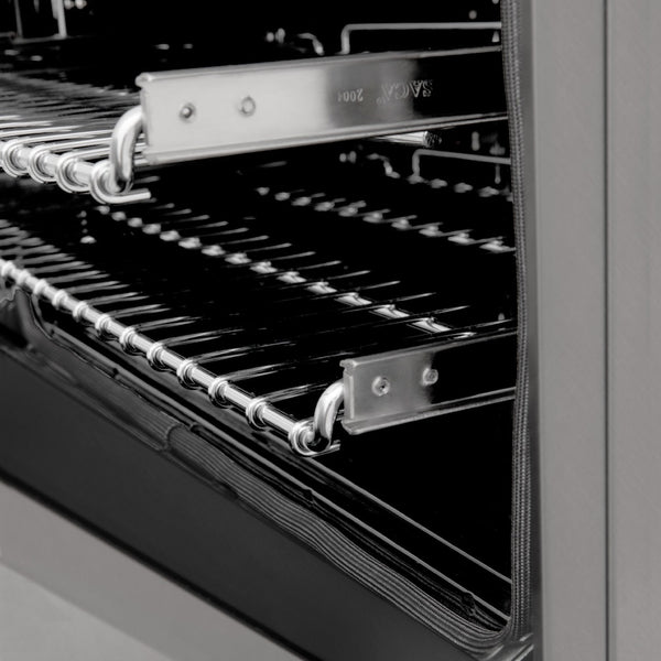 ZLINE 30 in. 4.0 cu. ft. Legacy Dual Fuel Range with 4 Burner Gas Cooktop and Electric Convection Oven in Satin Stainless Steel, Open Box-Great Condition