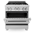 ZLINE 30 in. 4.0 cu. ft. Legacy Dual Fuel Range with 4 Burner Gas Cooktop and Electric Convection Oven in Satin Stainless Steel, Open Box-Good Condition