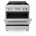 ZLINE 30 in. 4.0 cu. ft. Legacy Dual Fuel Range with 4 Burner Gas Cooktop and Electric Convection Oven in Satin Stainless Steel, Open Box-Great Condition
