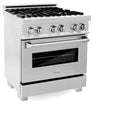 ZLINE 30 in. 4.0 cu. ft. Legacy Dual Fuel Range with 4 Burner Gas Cooktop and Electric Convection Oven in Satin Stainless Steel, Open Box-Great Condition