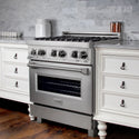 ZLINE 30 in. 4.0 cu. ft. Legacy Dual Fuel Range with 4 Burner Gas Cooktop and Electric Convection Oven in Satin Stainless Steel, Open Box-Good Condition