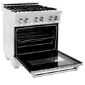 ZLINE 30 in. 4.0 cu. ft. Legacy Dual Fuel Range with 4 Burner Gas Cooktop and Electric Convection Oven in Satin Stainless Steel, Open Box-Good Condition