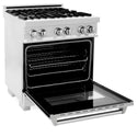 ZLINE 30 in. 4.0 cu. ft. Legacy Dual Fuel Range with 4 Burner Gas Cooktop and Electric Convection Oven in Satin Stainless Steel, Open Box-Great Condition