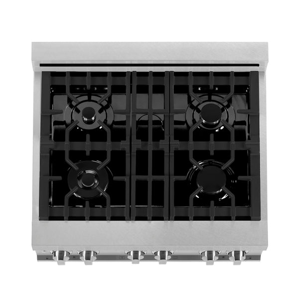 ZLINE 30 in. 4.0 cu. ft. Legacy Dual Fuel Range with 4 Burner Gas Cooktop and Electric Convection Oven in Satin Stainless Steel, Open Box-Great Condition