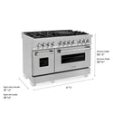 ZLINE 48 in. 6.0 cu. ft. Legacy Dual Fuel Range with 7 Burner Gas Cooktop and 2 Electric Ovens in Satin Stainless Steel, Open Box-Great Condition