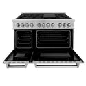 ZLINE 48 in. 6.0 cu. ft. Legacy Dual Fuel Range with 7 Burner Gas Cooktop and 2 Electric Ovens in Satin Stainless Steel, Open Box-Great Condition