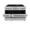 ZLINE 48 in. 6.0 cu. ft. Legacy Dual Fuel Range with 7 Burner Gas Cooktop and 2 Electric Ovens in Satin Stainless Steel, Open Box-Good Condition