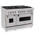 ZLINE 48 in. 6.0 cu. ft. Legacy Dual Fuel Range with 7 Burner Gas Cooktop and 2 Electric Ovens in Satin Stainless Steel, Open Box-Great Condition