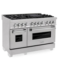 ZLINE 48 in. 6.0 cu. ft. Legacy Dual Fuel Range with 7 Burner Gas Cooktop and 2 Electric Ovens in Satin Stainless Steel, Open Box-Great Condition