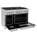 ZLINE 60 in. 7.4 cu. ft. Legacy Dual Fuel Range with 9 Burner Gas Cooktop and 2 Electric Convection Ovens in Satin Stainless Steel (RAS-SN-60)