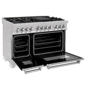 ZLINE 48 in. 6.0 cu. ft. Legacy Dual Fuel Range with 7 Burner Gas Cooktop and 2 Electric Ovens in Satin Stainless Steel, Open Box-Good Condition