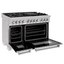 ZLINE 48 in. 6.0 cu. ft. Legacy Dual Fuel Range with 7 Burner Gas Cooktop and 2 Electric Ovens in Satin Stainless Steel, Open Box-Great Condition