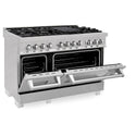 ZLINE 48 in. 6.0 cu. ft. Legacy Dual Fuel Range with 7 Burner Gas Cooktop and 2 Electric Ovens in Satin Stainless Steel, Open Box-Good Condition