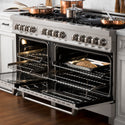 ZLINE 60 in. 7.4 cu. ft. Legacy Dual Fuel Range with 9 Burner Gas Cooktop and 2 Electric Convection Ovens in Satin Stainless Steel, Open Box-Great Condition