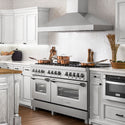 ZLINE 60 in. 7.4 cu. ft. Legacy Dual Fuel Range with 9 Burner Gas Cooktop and 2 Electric Convection Ovens in Satin Stainless Steel, Open Box-Great Condition
