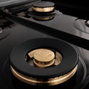 ZLINE 60 in. 7.4 cu. ft. Legacy Dual Fuel Range with Gas Cooktop and 2 Electric Convection Ovens in Satin Stainless Steel with 8 Brass Burners (RAS-SN-BR-60)