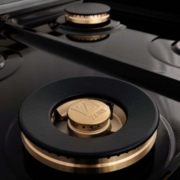 ZLINE 60 in. 7.4 cu. ft. Legacy Dual Fuel Range with Gas Cooktop and 2 Electric Convection Ovens in Satin Stainless Steel with 8 Brass Burners (RAS-SN-BR-60)
