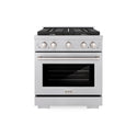 ZLINE 30 in. 4.2 cu. ft. Paramount Dual Fuel Range with 4 Burner Gas Cooktop and Electric Convection Oven in Satin Stainless Steel, Open Box-Great Condition