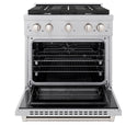 ZLINE 30 in. 4.2 cu. ft. Paramount Dual Fuel Range with 4 Burner Gas Cooktop and Electric Convection Oven in Satin Stainless Steel, Open Box-Great Condition
