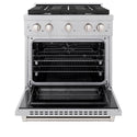 ZLINE 30 in. 4.2 cu. ft. Paramount Dual Fuel Range with 4 Burner Gas Cooktop and Electric Convection Oven in Satin Stainless Steel, Open Box-Good Condition
