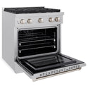 ZLINE 30 in. 4.2 cu. ft. Paramount Dual Fuel Range with 4 Burner Gas Cooktop and Electric Convection Oven in Satin Stainless Steel, Open Box-Great Condition