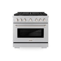 ZLINE 36 in. 5.2 cu. ft. Paramount Dual Fuel Range with 6 Burner Gas Cooktop and Electric Convection Oven in Satin Stainless Steel, Open Box-Great Condition