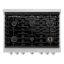 ZLINE 36 in. 5.2 cu. ft. Paramount Dual Fuel Range with 6 Burner Gas Cooktop and Electric Convection Oven in Satin Stainless Steel, Open Box-Great Condition