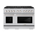 ZLINE 48 in. 6.7 cu. ft. Paramount Double Oven Dual Fuel Range with 8 Burner Gas Cooktop in Satin Stainless Steel, Open Box-Great Condition