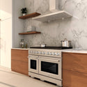 ZLINE 48 in. 6.7 cu. ft. Paramount Double Oven Dual Fuel Range with 8 Burner Gas Cooktop in Satin Stainless Steel (SDRS-48)