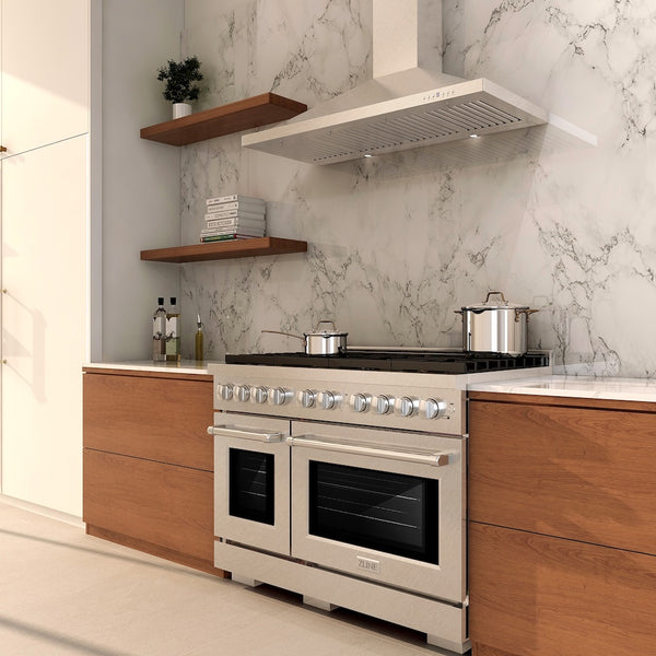 ZLINE 48 in. 6.7 cu. ft. Paramount Double Oven Dual Fuel Range with 8 Burner Gas Cooktop in Satin Stainless Steel, Open Box-Great Condition