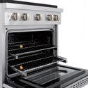 ZLINE 30 in. 4.2 cu. ft. Paramount Dual Fuel Range with Gas Cooktop and Electric Convection Oven in Satin Stainless Steel with 4 Brass Burners (SDRS-BR-30)