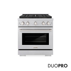 ZLINE 30 in. 4.2 cu. ft. Paramount Dual Fuel Range with 4 Burner DuoPro™ Cooktop and Electric Convection Oven in Satin Stainless Steel, Open Box-Great Condition