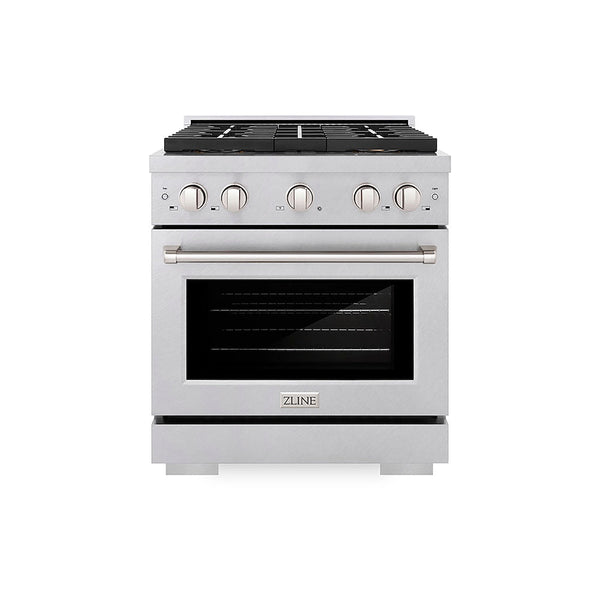 ZLINE 30 in. 4.2 cu. ft. Paramount Dual Fuel Range with 4 Burner DuoPro™ Cooktop and Electric Convection Oven in Satin Stainless Steel, Open Box-Good Condition