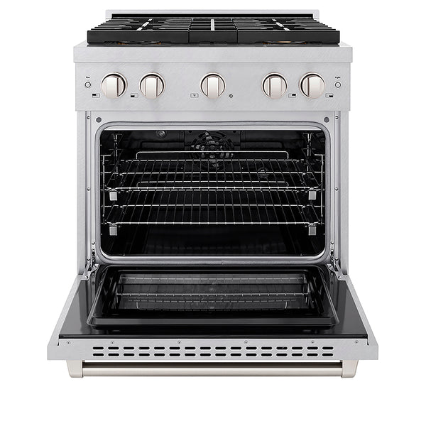 ZLINE 30 in. 4.2 cu. ft. Paramount Dual Fuel Range with 4 Burner DuoPro™ Cooktop and Electric Convection Oven in Satin Stainless Steel, Open Box-Great Condition