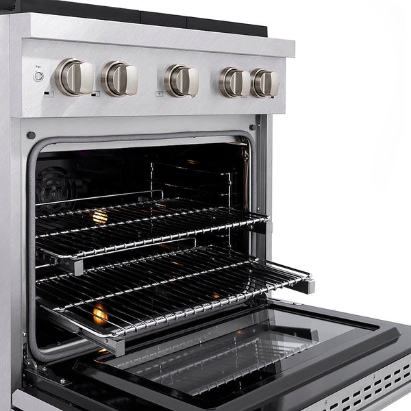 ZLINE 30 in. 4.2 cu. ft. Paramount Dual Fuel Range with 4 Burner DuoPro™ Cooktop and Electric Convection Oven in Satin Stainless Steel, Open Box-Good Condition