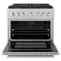 ZLINE 36 in. 5.2 cu. ft. Paramount Dual Fuel Range with 6 Burner DuoPro™ Cooktop and Electric Convection Oven in Satin Stainless Steel, Open Box-Great Condition