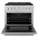 ZLINE 36 in. 5.2 cu. ft. Paramount Dual Fuel Range with 6 Burner DuoPro™ Cooktop and Electric Convection Oven in Satin Stainless Steel, Open Box-Good Condition