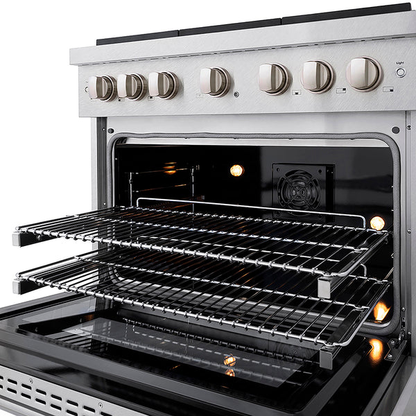 ZLINE 36 in. 5.2 cu. ft. Paramount Dual Fuel Range with 6 Burner DuoPro™ Cooktop and Electric Convection Oven in Satin Stainless Steel, Open Box-Great Condition
