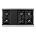 ZLINE 48 in. 6.7 cu. ft. Paramount Dual Fuel Range with 8 Burner DuoPro™ Cooktop and Dual Ovens in Satin Stainless Steel with White Matte Doors (PSDRS-WM-48)